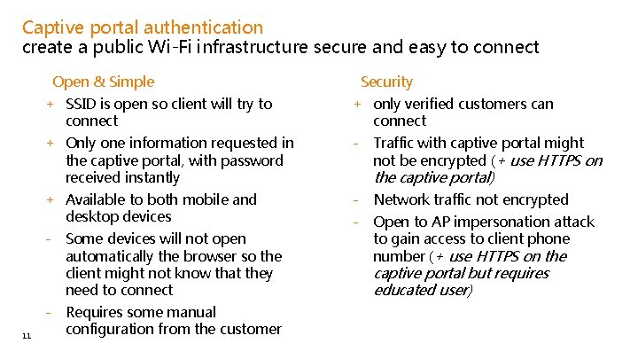 Captive portal authentication create a public Wi-Fi infrastructure secure and easy to connect •