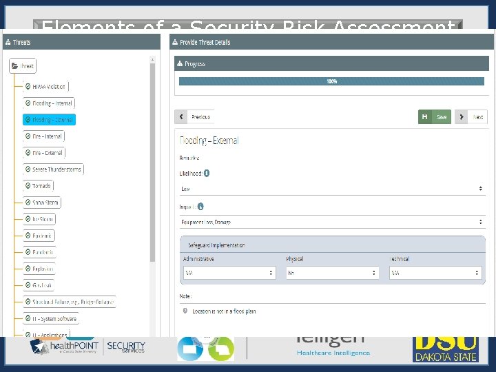 Elements of a Security Risk Assessment Identify and Document Potential Threats and Vulnerabilities Identify