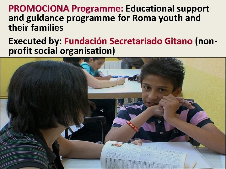 PROMOCIONA Programme: Programme Educational support and guidance programme for Roma youth and their families