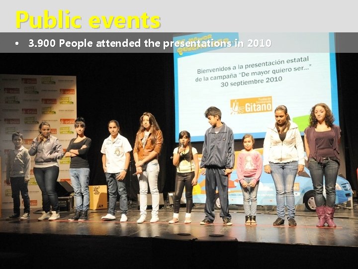 Public events • 3. 900 People attended the presentations in 2010 
