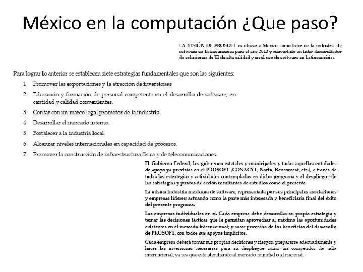 México en la computación ¿Que paso? 