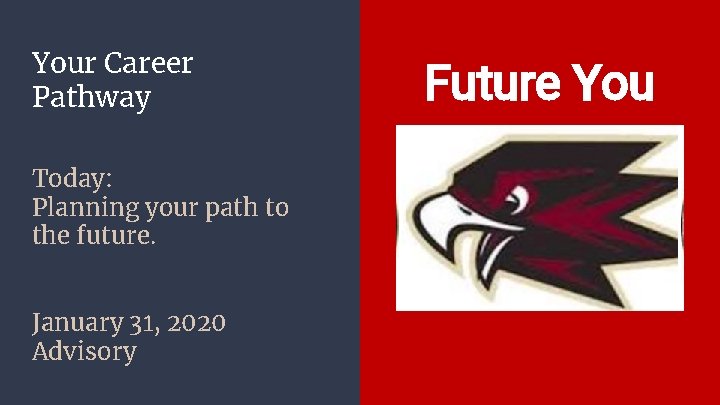 Your Career Pathway Today: Planning your path to the future. January 31, 2020 Advisory