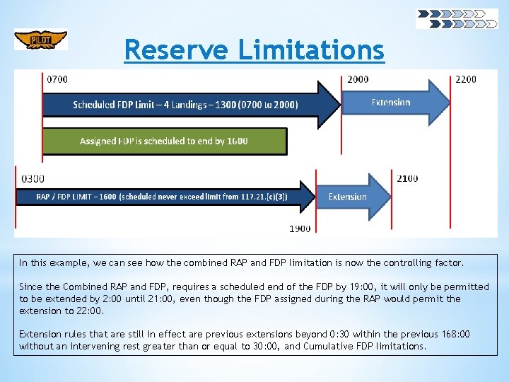 Reserve Limitations In this example, we can see how the combined RAP and FDP