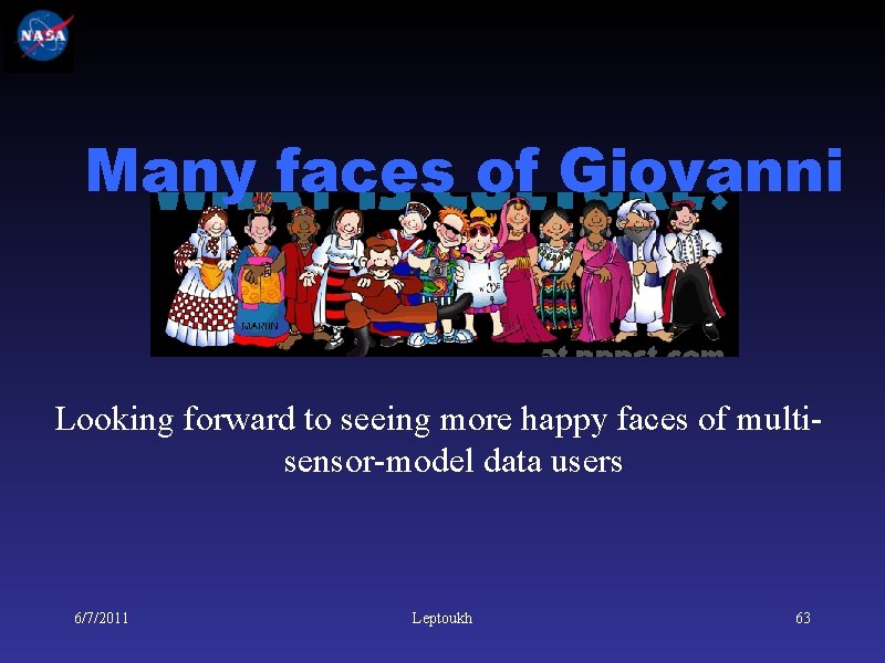 Many faces of Giovanni Looking forward to seeing more happy faces of multi sensor