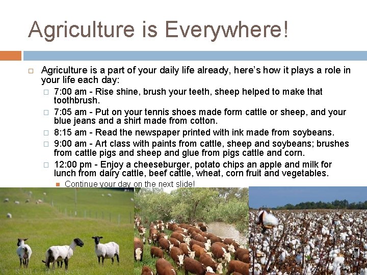 CAREERS IN AGRICULTURE