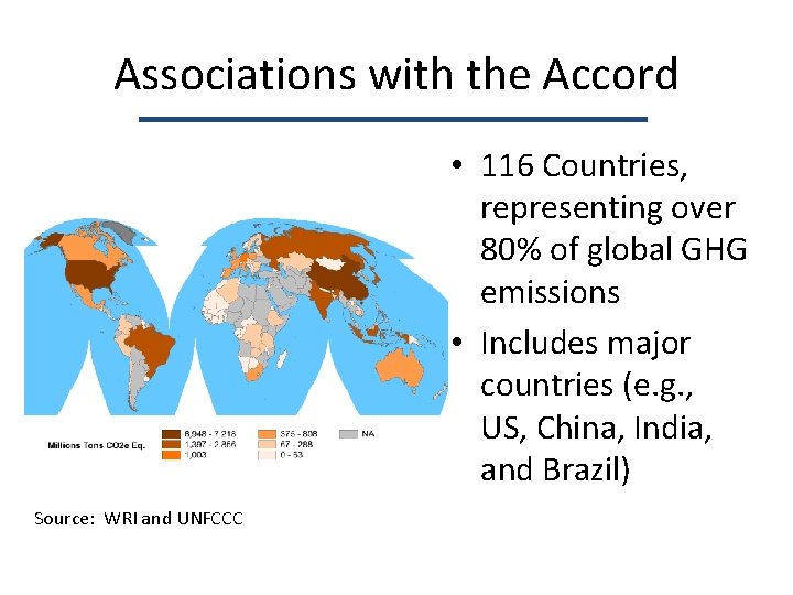 Associations with the Accord • 116 Countries, representing over 80% of global GHG emissions