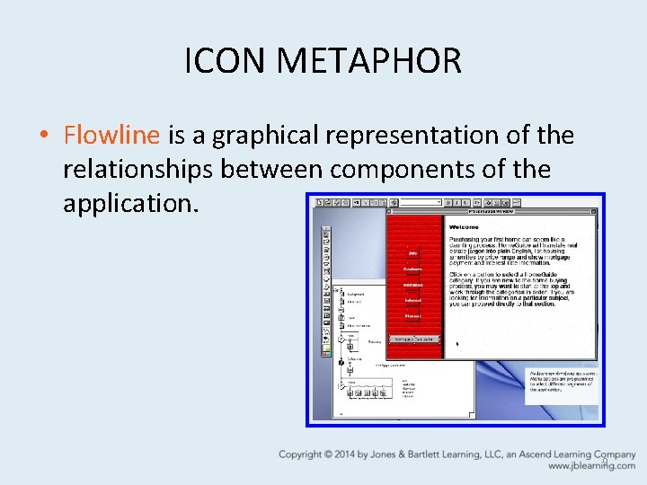 ICON METAPHOR • Flowline is a graphical representation of the relationships between components of