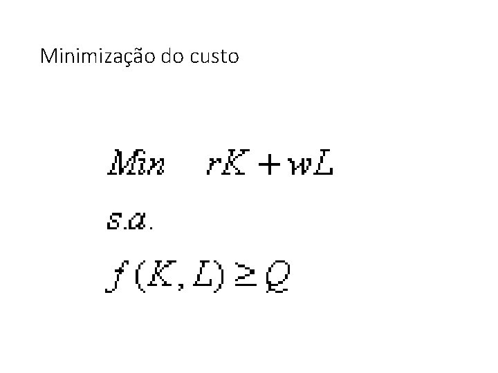 Minimização do custo 