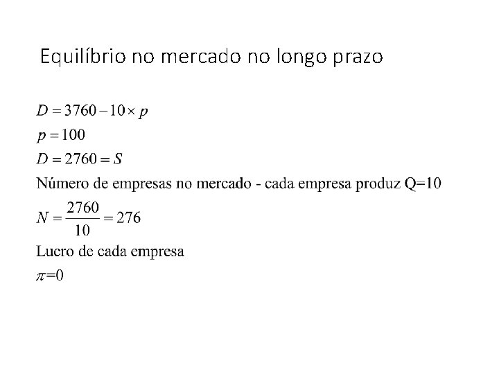 Equilíbrio no mercado no longo prazo 