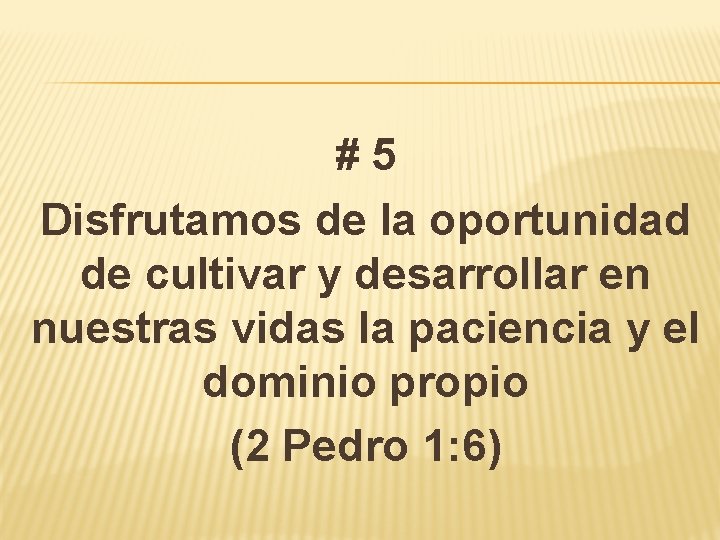 #5 Disfrutamos de la oportunidad de cultivar y desarrollar en nuestras vidas la paciencia #5 Disfrutamos de la oportunidad de cultivar y desarrollar en nuestras vidas la paciencia
