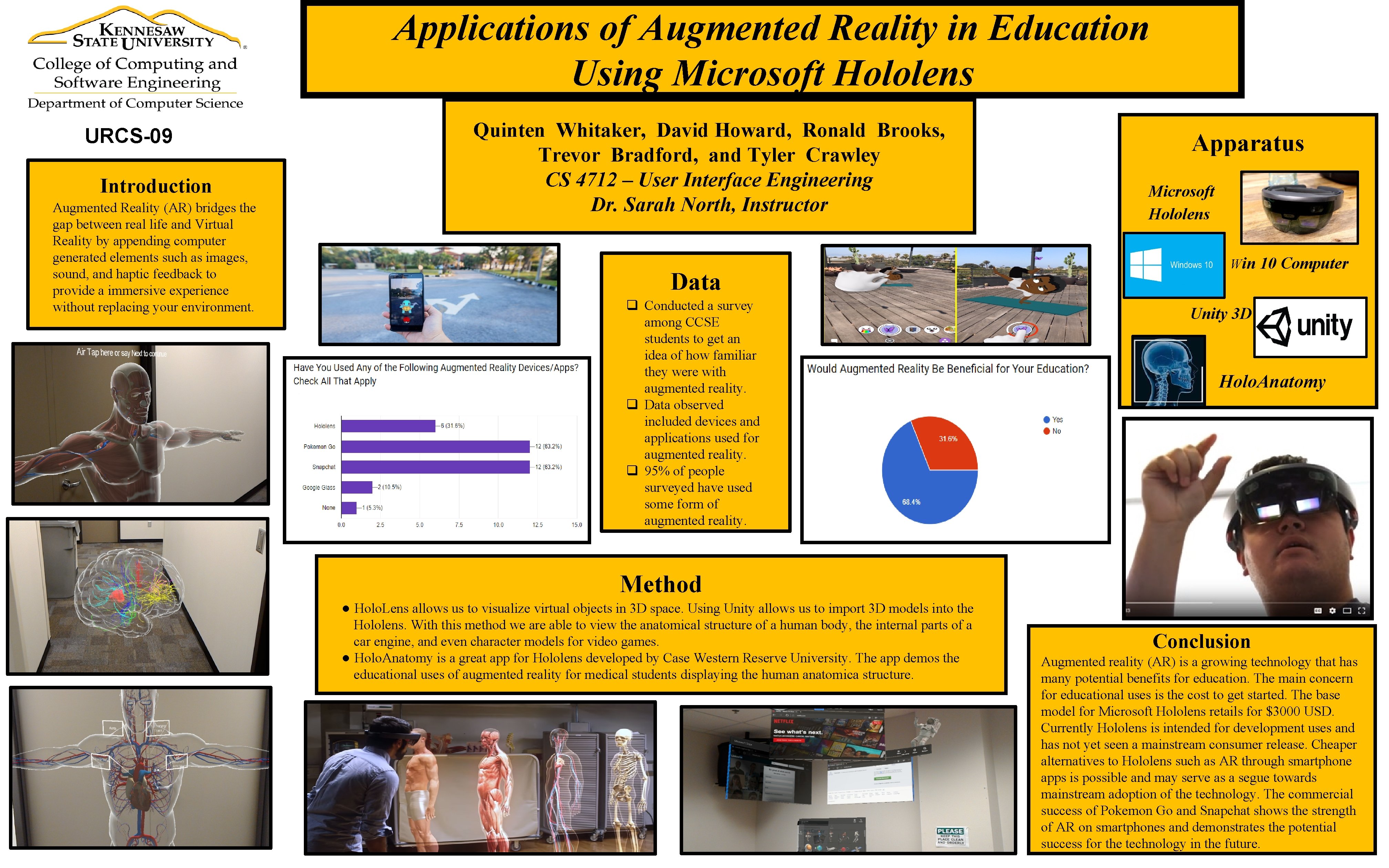 Applications of Augmented Reality in Education Using Microsoft Hololens URCS-09 Introduction Augmented Reality (AR)