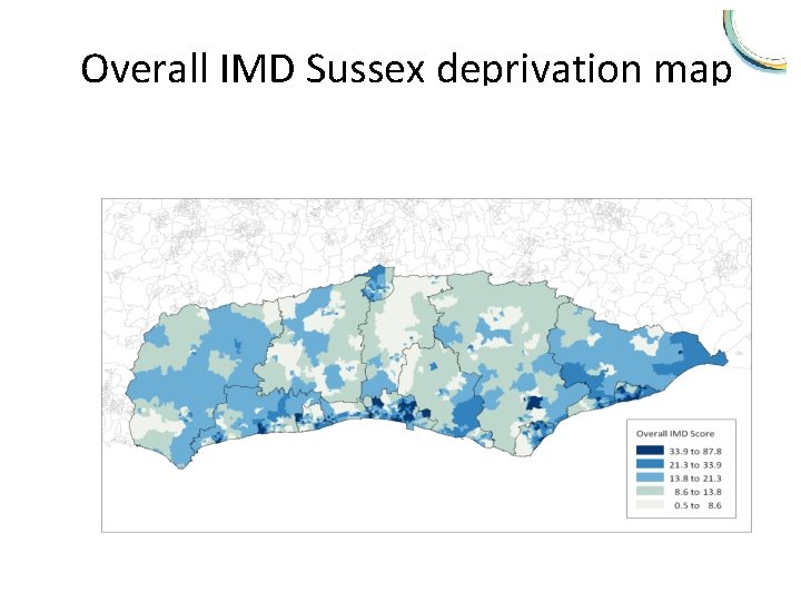 Overall IMD Sussex deprivation map 