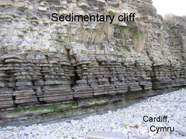 Sedimentary cliff Cardiff, Cymru 
