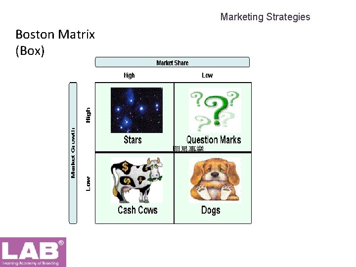 Marketing Strategies Boston Matrix (Box) 明星事業 