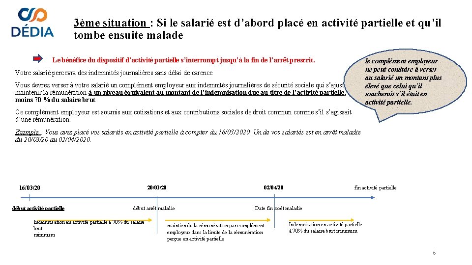 3ème situation : Si le salarié est d’abord placé en activité partielle et qu’il