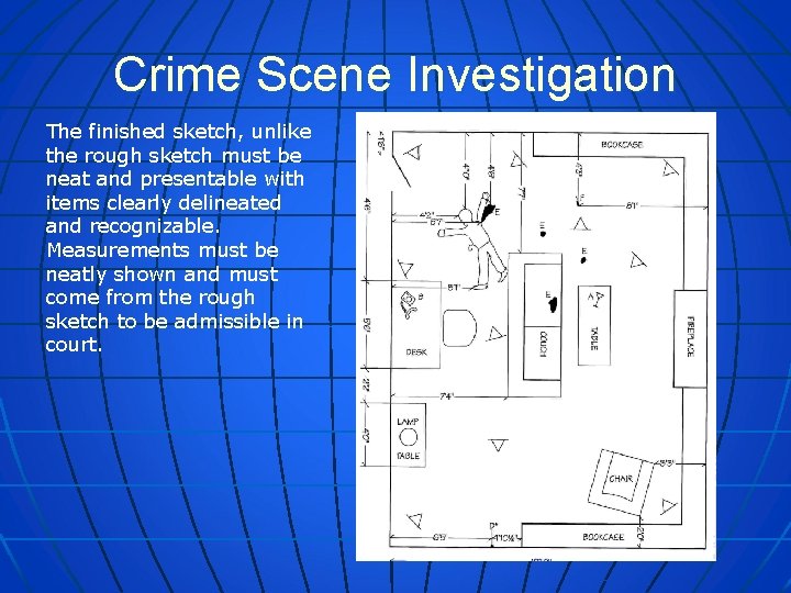 Crime Scene Investigation The finished sketch, unlike the rough sketch must be neat and