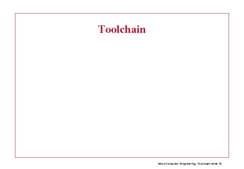 Toolchain Micro. Computer Enigneering Toolchain slide 16 