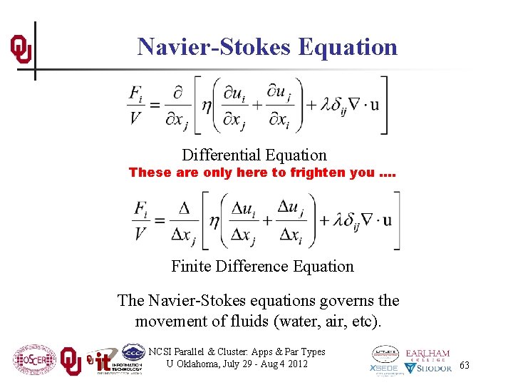 Navier-Stokes Equation Differential Equation These are only here to frighten you. . Finite Difference