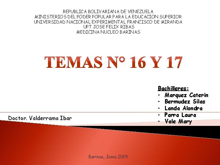 REPUBLICA BOLIVARIANA DE VENEZUELA MINISTERIOS DEL PODER POPULAR PARA LA EDUCACION SUPERIOR UNIVERSIDAD NACIONAL