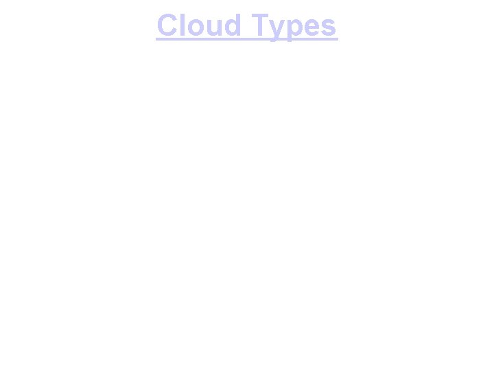 Cloud Types Cloud Types
