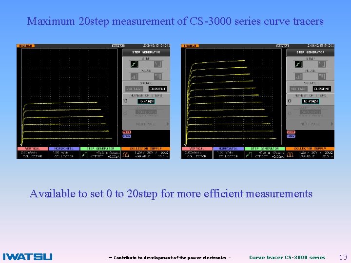 Maximum 20 step measurement of CS-3000 series curve tracers Available to set 0 to