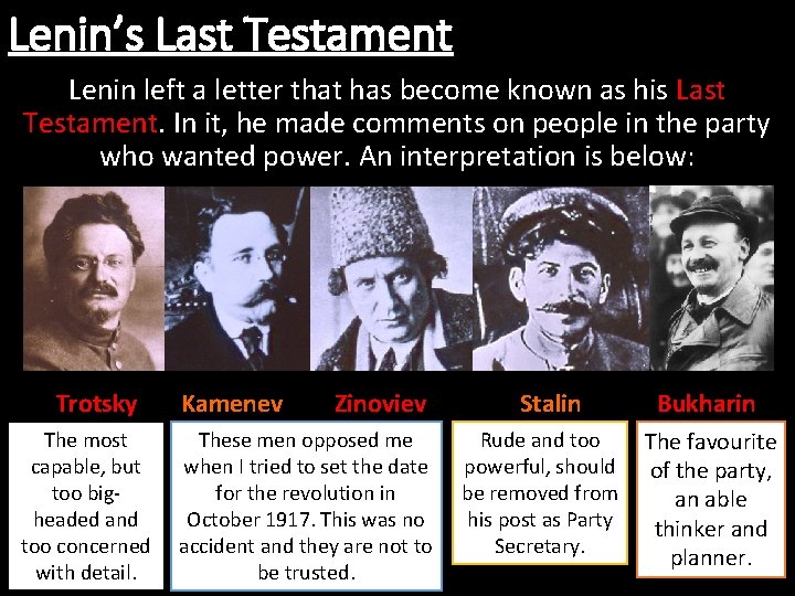 Lenin’s Last Testament Lenin left a letter that has become known as his Last Lenin’s Last Testament Lenin left a letter that has become known as his Last