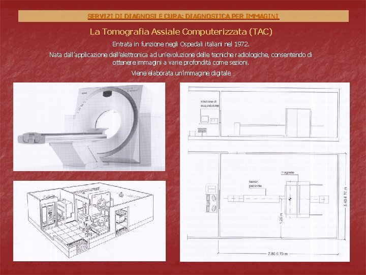 SERVIZI DI DIAGNOSI E CURA: DIAGNOSTICA PER IMMAGINI La Tomografia Assiale Computerizzata (TAC) Entrata SERVIZI DI DIAGNOSI E CURA: DIAGNOSTICA PER IMMAGINI La Tomografia Assiale Computerizzata (TAC) Entrata