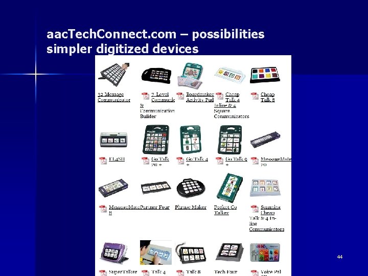 aac. Tech. Connect. com – possibilities simpler digitized devices 44 