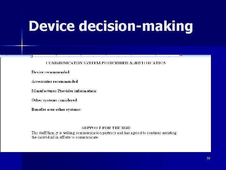 Device decision-making 58 