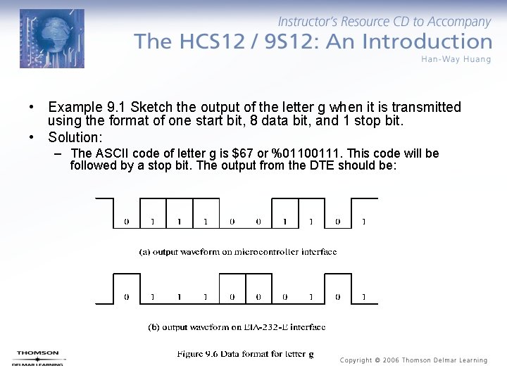  • Example 9. 1 Sketch the output of the letter g when it