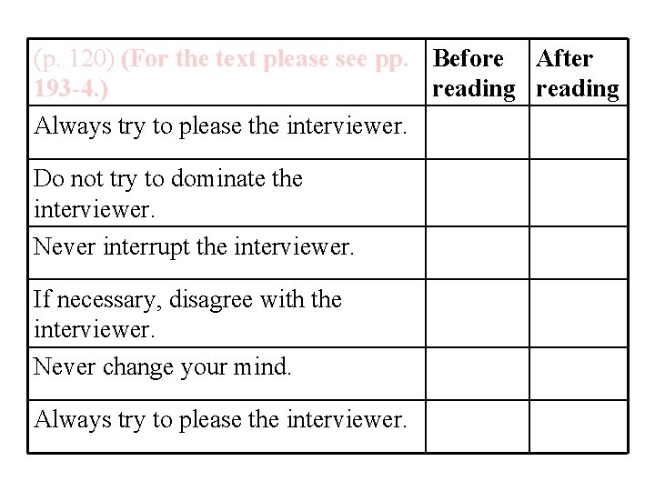 (p. 120) (For the text please see pp. Before After 193 -4. ) reading