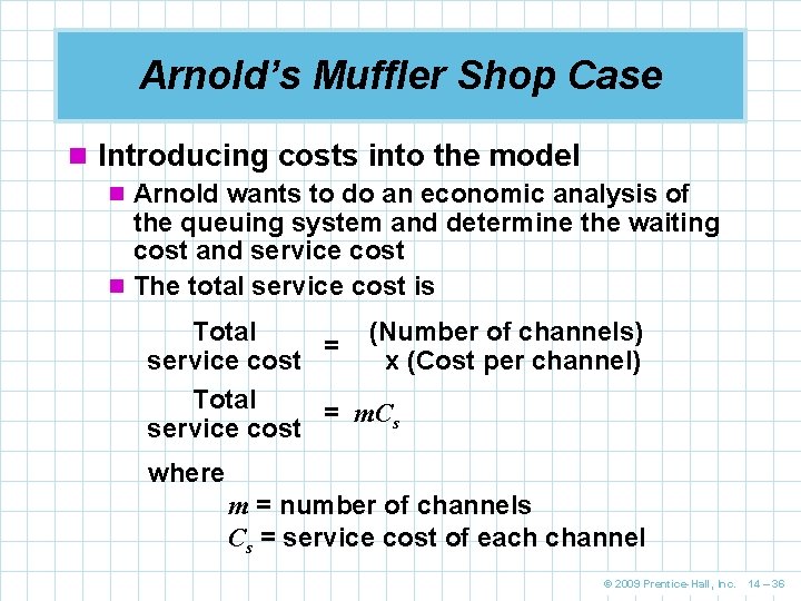 Arnold’s Muffler Shop Case n Introducing costs into the model n Arnold wants to Arnold’s Muffler Shop Case n Introducing costs into the model n Arnold wants to