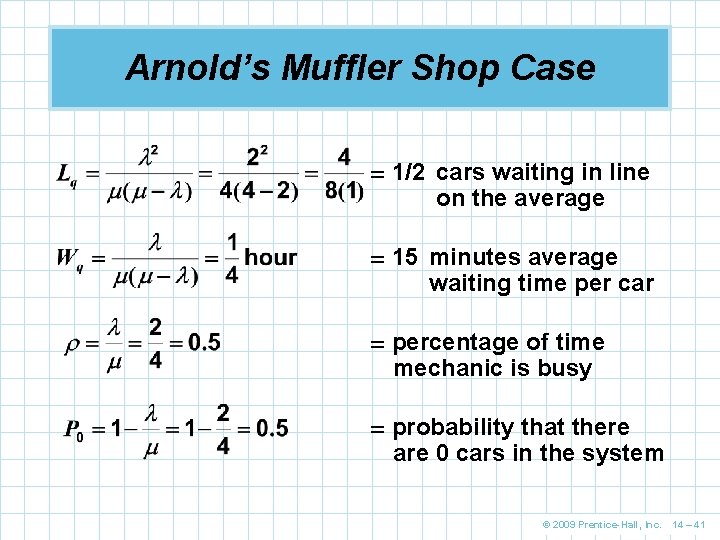 Arnold’s Muffler Shop Case 1/2 cars waiting in line on the average 15 minutes Arnold’s Muffler Shop Case 1/2 cars waiting in line on the average 15 minutes