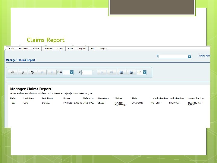 Claims Report 