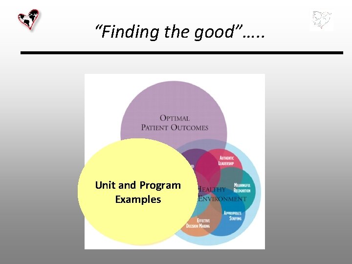 “Finding the good”…. . Unit and Program Examples 