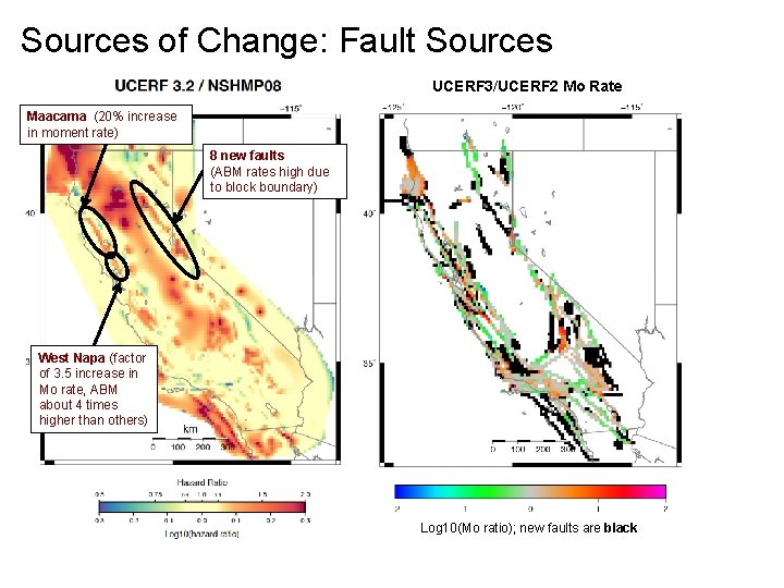 Sources of Change: Fault Sources UCERF 3/UCERF 2 Mo Rate Maacama (20% increase in