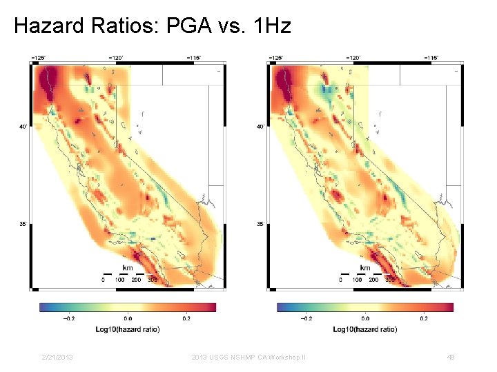 Hazard Ratios: PGA vs. 1 Hz 2/21/2013 USGS NSHMP CA Workshop II 48 