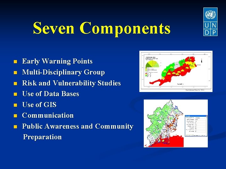 Seven Components n n n n Early Warning Points Multi-Disciplinary Group Risk and Vulnerability