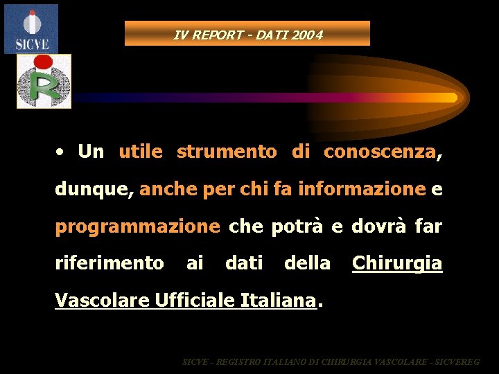 IV REPORT - DATI 2004 • Un utile strumento di conoscenza, dunque, anche per