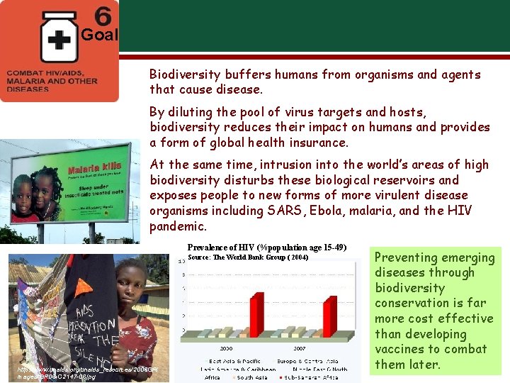 Goal Biodiversity buffers humans from organisms and agents that cause disease. By diluting the