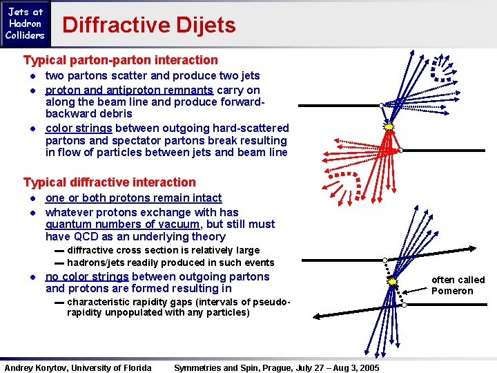 Jets at Hadron Colliders Diffractive Dijets Typical parton-parton interaction ● two partons scatter and