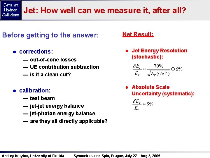 Jets at Hadron Colliders Jet: How well can we measure it, after all? Before