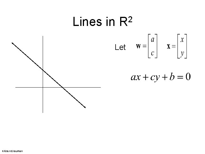 Lines in R 2 Let Kristen Grauman 