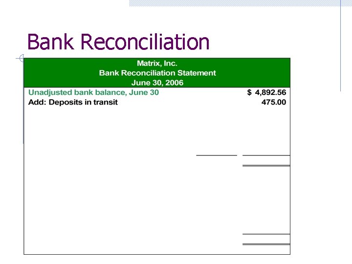 Bank Reconciliation 