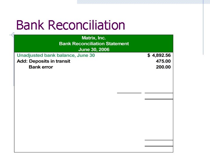 Bank Reconciliation 