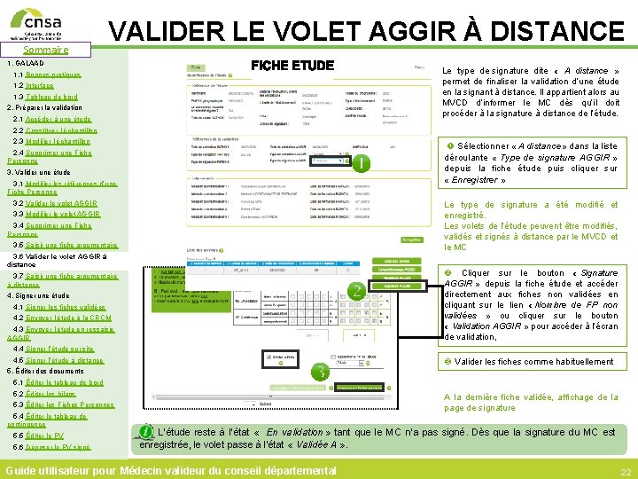 Sommaire VALIDER LE VOLET AGGIR À DISTANCE 1. GALAAD Le type de signature dite