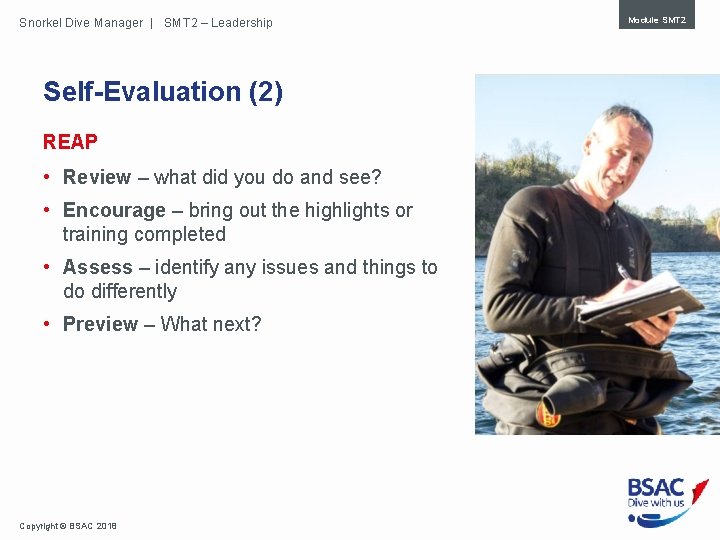 Snorkel Dive Manager | SMT 2 – Leadership Self-Evaluation (2) REAP • Review –