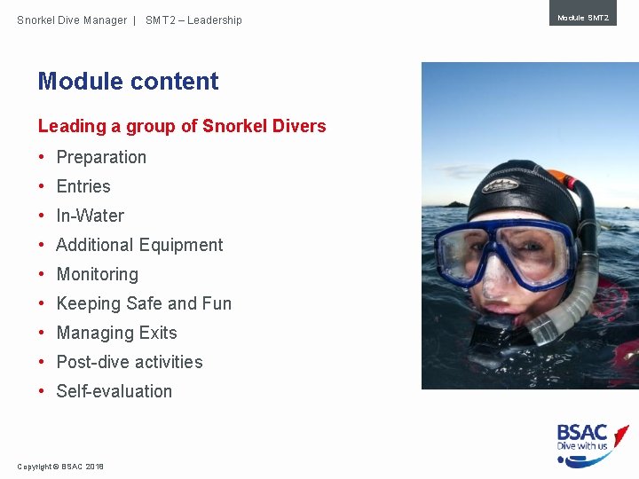 Snorkel Dive Manager | SMT 2 – Leadership Module content Leading a group of