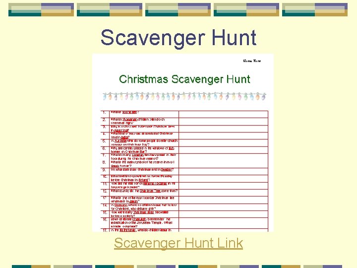 Scavenger Hunt Link 