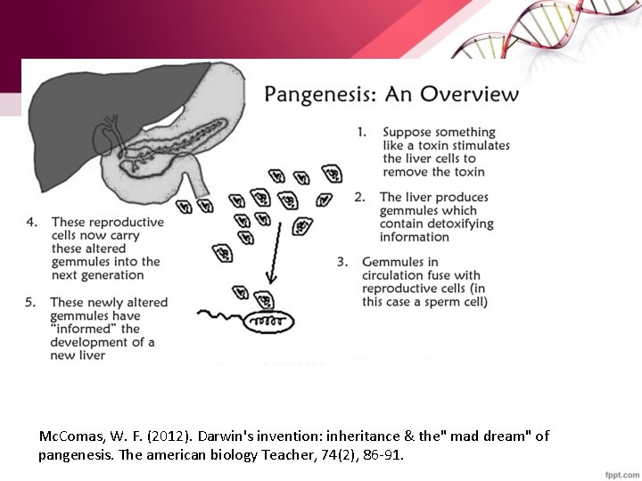 Mc. Comas, W. F. (2012). Darwin's invention: inheritance & the" mad dream" of pangenesis.